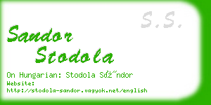 sandor stodola business card